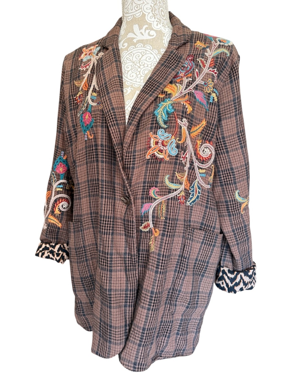 Johnny Was embroidered blazer